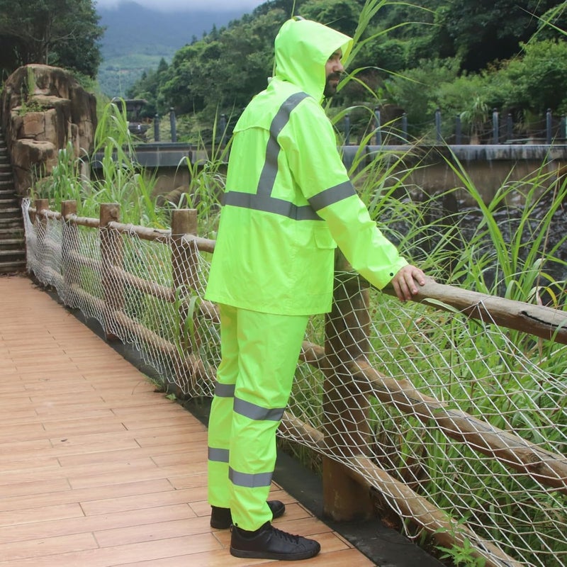 MaxTiner Rain Suits for Men Waterproof High Visibility Reflective Work Breathable Rain Gear for Men Waterproof Jacket and Pants - Image 5